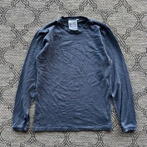 Jungmaven T-Shirt Mens Medium Navy Blue Long Sleeve Hemp Organic Cotton USA Made